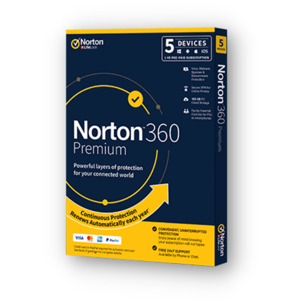 Norton 360 100GB 1 User 5/10 Device