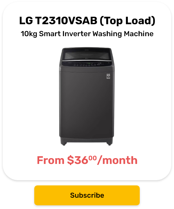 LG 10kg Smart Inverter Top Load Washing Machine in Middle Black